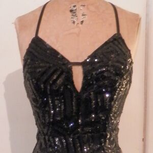 STRAPPY MAXI DRESS W/FRONT SLIT